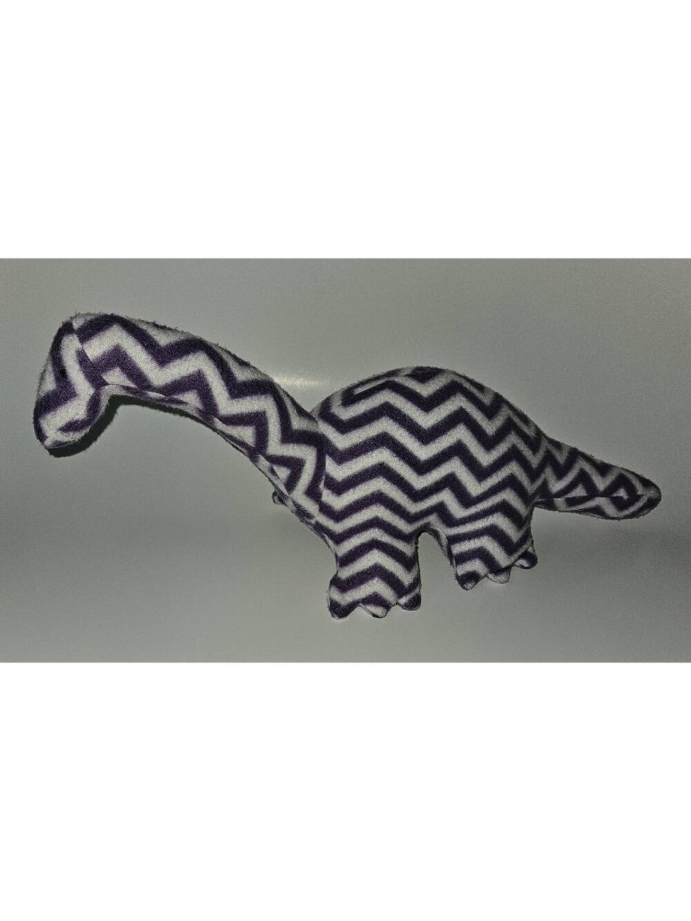 Handmade Dinosaur Plush Purple White Chevron Zig Zag 20" Long Brontosaurus
